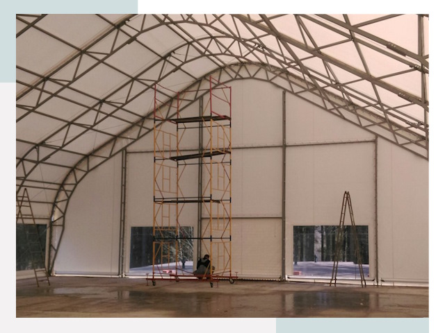 Шатровые ангары в Полысаево